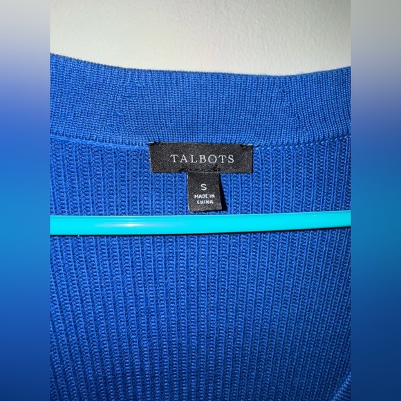 TALBOTS GIRLFRIEND OMBRÉ CARDIGAN - DIP DYE
size S BLUE WHITE - Picture 3 of 4